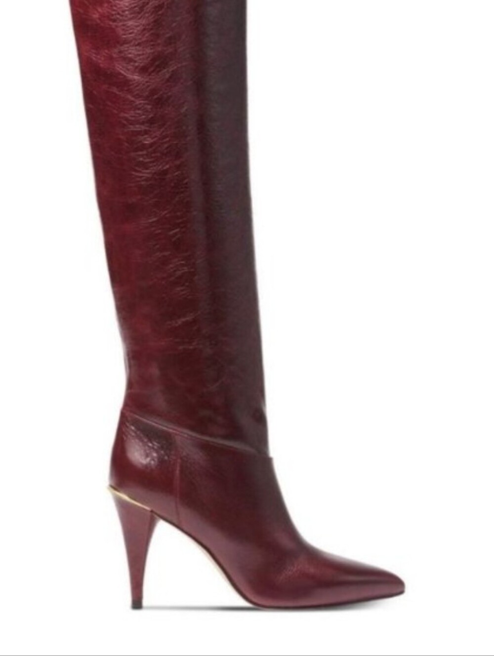 Michael Kors Oxblood Rosalyn Tall Knee High Leather Boots Size 5 - Picture 2 of 14